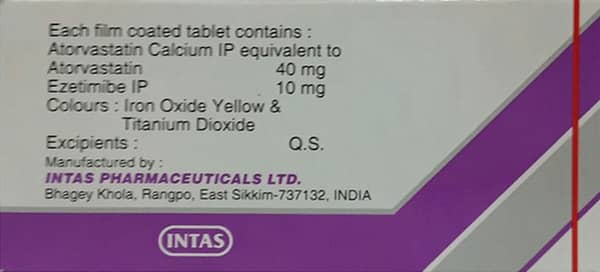 Lipi Ez 40mg Strip Of 10 Tablets