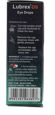 Lubrex Ds 1% Bottle Of 10ml Eye Drops