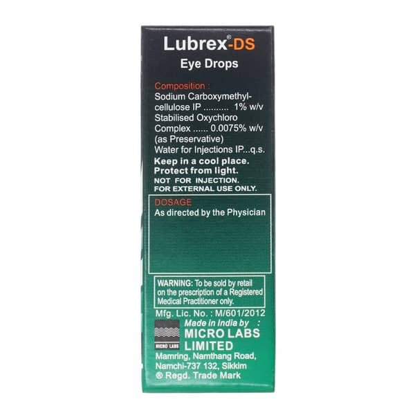 Lubrex Ds 1% Bottle Of 10Ml Eye Drops
