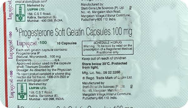 Lupigest 100mg Strip Of 10 Capsules