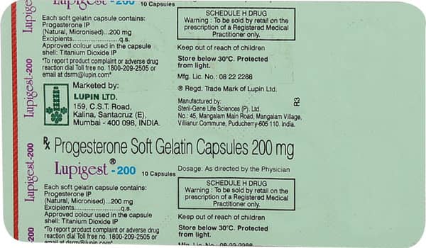 Lupigest 200mg Strip Of 10 Capsules