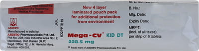 Mega Cv Kid Dt 228.5mg Strip Of 6 Tablets