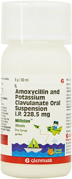 Miliclav Orange Flavour Bottle Of 30Ml Dry Syrup