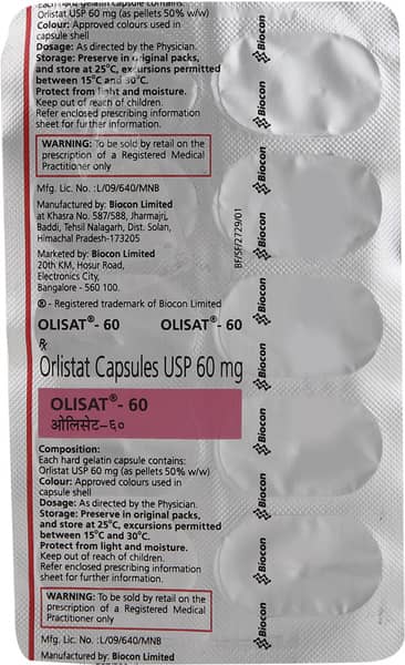 Olisat 60Mg Strip Of 10 Capsules