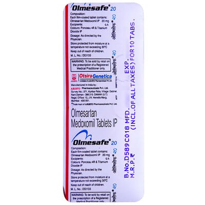 Olmesafe 20mg Strip Of 10 Tablets