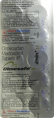 Olmesafe 40mg Strip Of 10 Tablets