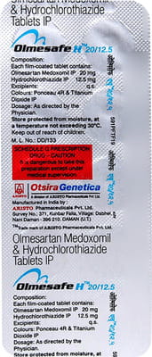 Olmesafe H 20/12.5mg Strip Of 10 Tablets