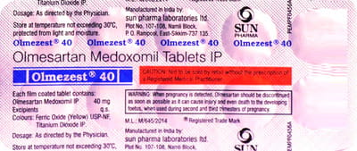 ओल्मिज़ेस्ट 20एमजी 40 टैबलेट्स की स्ट्रिप