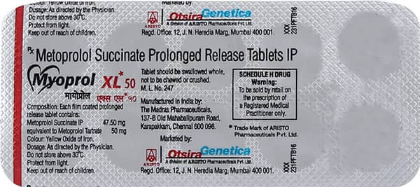 Myoprol Xl 50mg Strip Of 10 Tablets