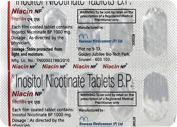 Niacin Nf 1000mg Strip Of 10 Tablets