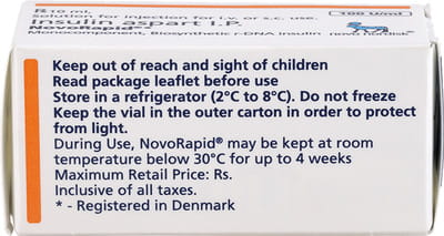 Novorapid 100iu Vial Of 10ml Solution For Injection