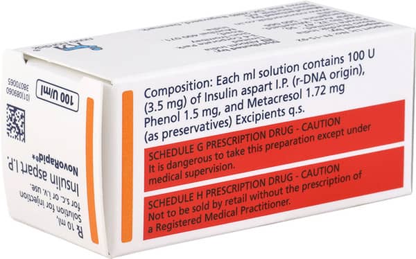 Novorapid 100iu Vial Of 10ml Solution For Injection