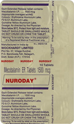 Nuroday 1500mcg Strip Of 10 Tablets