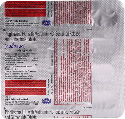 Pioz Mf G 1mg Strip Of 10 Tablets