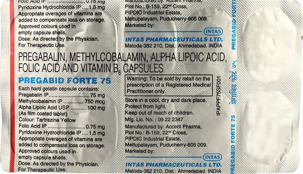 Pregabid Forte 75mg Strip Of 10 Capsules