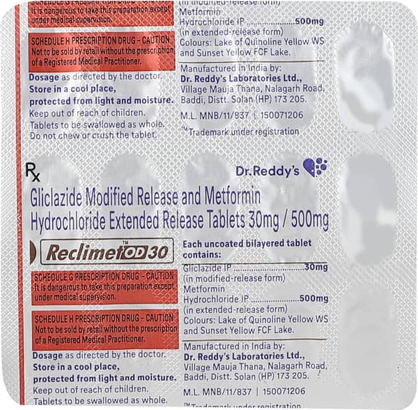 Reclimet Od 30mg Strip Of 15 Tablets