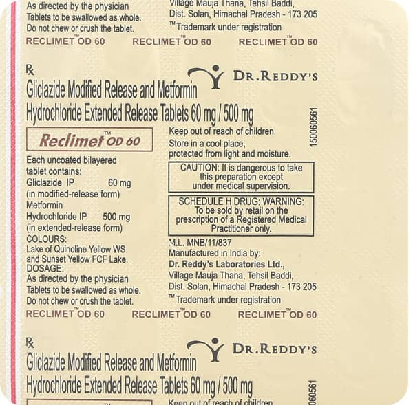 Reclimet Od 60mg Strip Of 15 Tablets