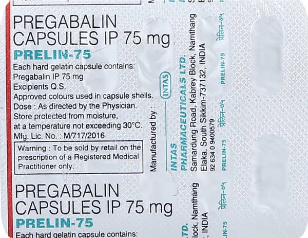 Prelin 75Mg Strip Of 10 Capsules