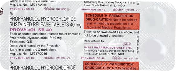Provanol Sr 40mg Strip Of 10 Tablets