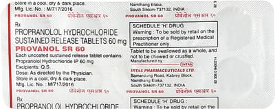 Provanol Sr 60mg Strip Of 10 Tablets