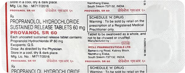 Provanol Sr 60mg Strip Of 10 Tablets