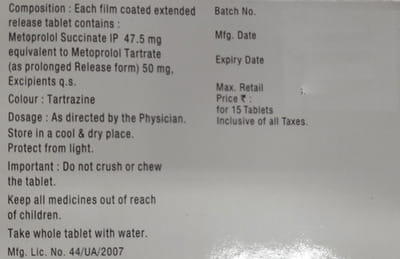 Tolol Xr 50mg Strip Of 10 Tablets