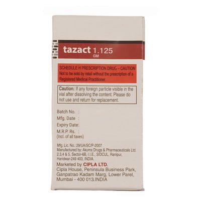 Tazact 1.125gm Dry Vial Of 1 Powder For Injection