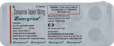 Zonegran 100mg Strip Of 10 Tablets