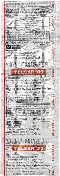 Telsar 80mg Strip Of 10 Tablets