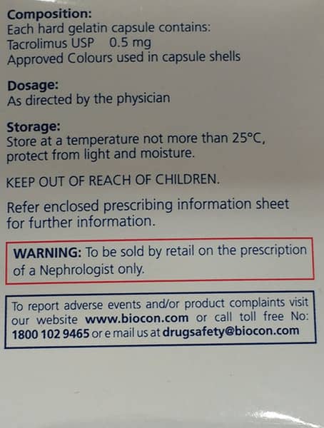 Tacrograf 0.5mg Strip Of 10 Capsules