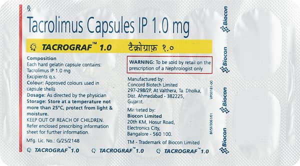 Tacrograf 1mg Strip Of 10 Capsules