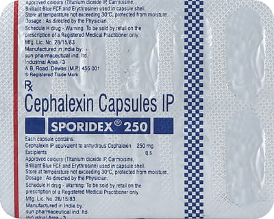 Sporidex 250mg Strip Of 10 Capsules