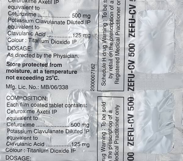 Zefu Cv 500Mg Strip Of 6 Tablets