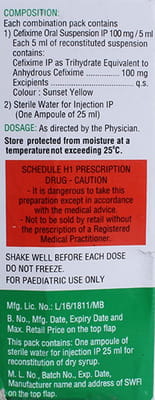 Zifi 100mg Bottle Of 30ml Dry Syrup