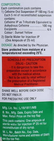 ज़िफी 100 ड्राय सिरप