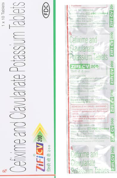 Zifi Cv 200Mg Strip Of 10 Tablets