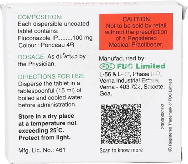 Zocon Dt 100mg Strip Of 4 Tablets