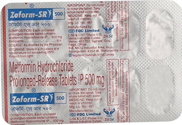 Zoform Sr 500mg Strip Of 10 Tablets