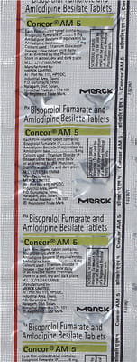 Concor Am 5mg Strip Of 10 Tablets