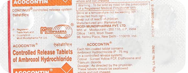 Acocontin 75mg Strip Of 10 Tablets