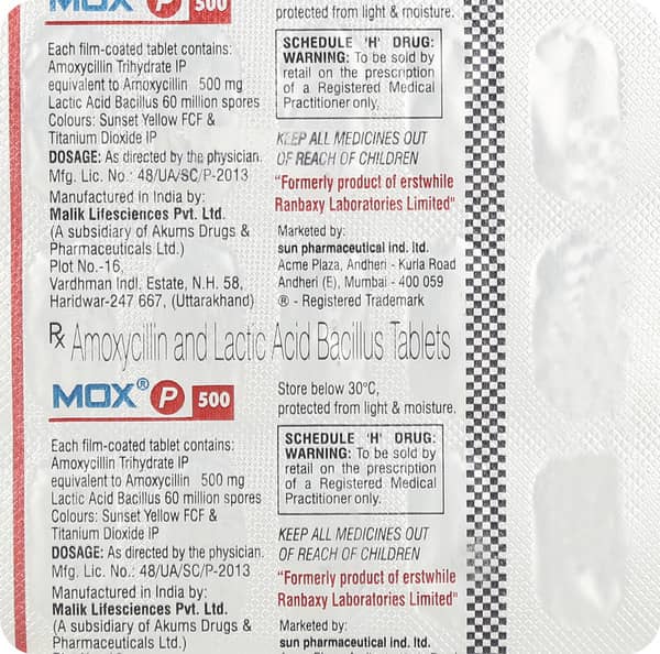 Mox P 500mg Strip Of 15 Tablets