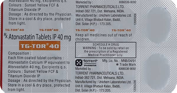 Tg Tor 40mg Strip Of 10 Tablets
