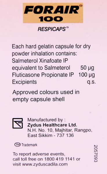 Forair 100mcg Bottle Of 30 Respicaps