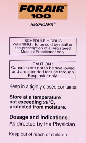 Forair 100mcg Bottle Of 30 Respicaps