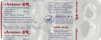 Acenac 200mg Sr Strip Of 10 Tablets