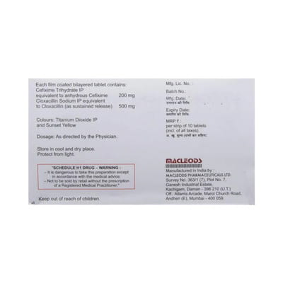 Cefolac Xl 200mg Strip Of 10 Tablets