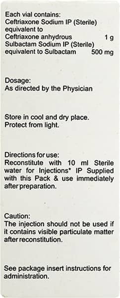 Cefrine Plus 1500mg Dry Vial Of 1 Powder For Injection