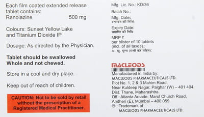 Rolazin 500mg Strip Of 10 Tablets