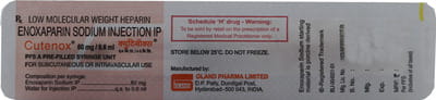 Cutenox 60mg Pre Filled Syringe Of 0.6ml Injection