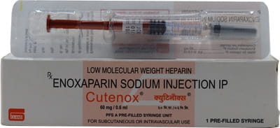 Cutenox 60mg Pre Filled Syringe Of 0.6ml Injection